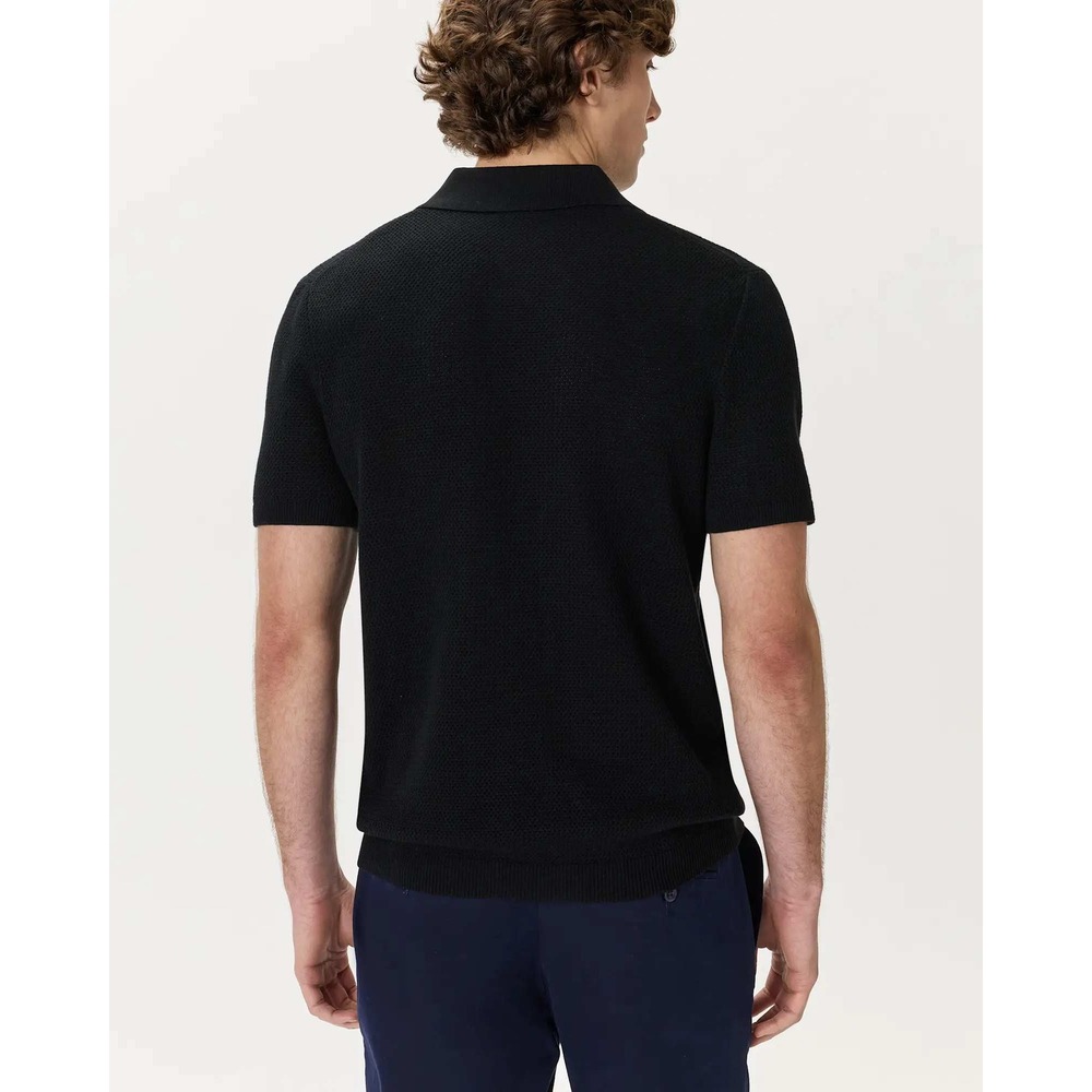 Quince Organic Cotton Mesh Stitch Sweater Polo Black XXL NWT Mens - Picture 4 of 6
